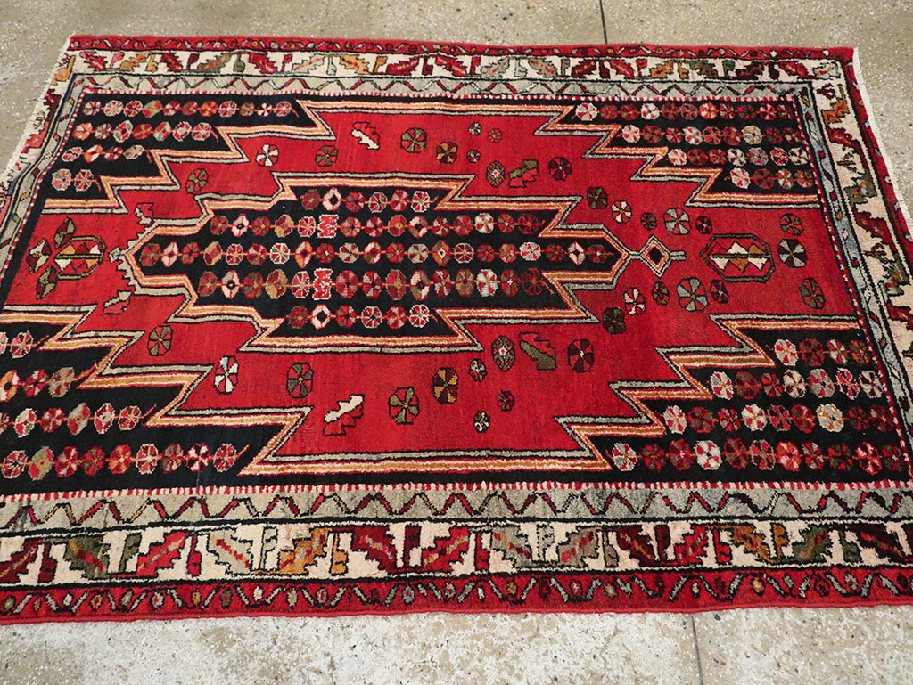 Vintage Persian Mazlagan Accent Rug, No.27710 - Gss