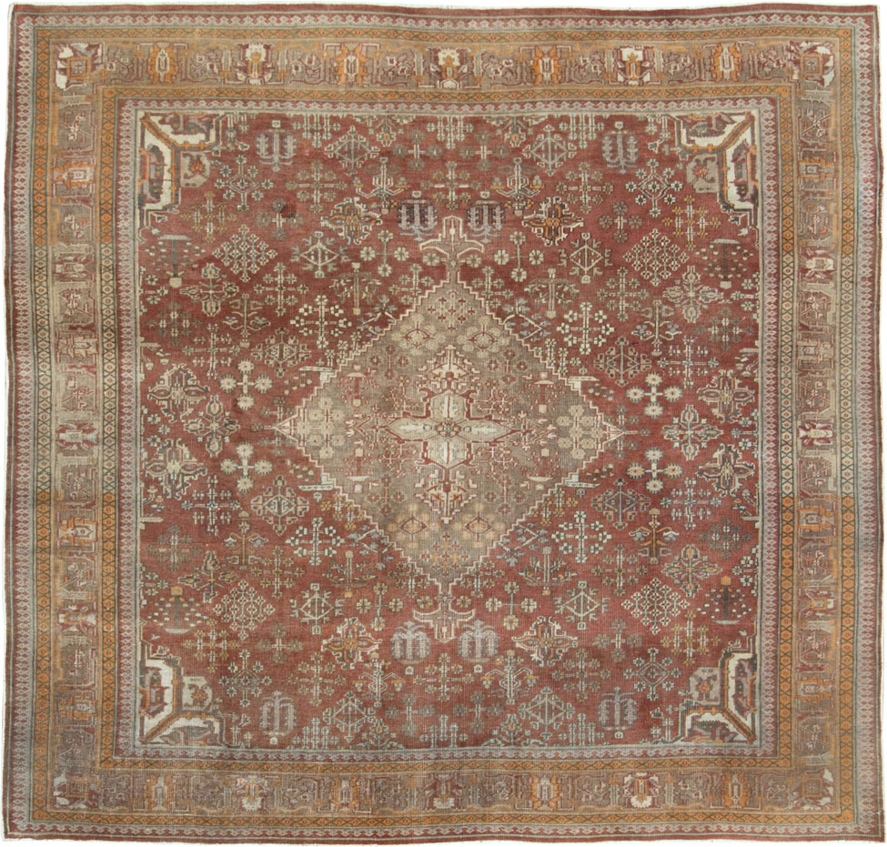 Vintage Persian Joshegan Square Accent Carpet, No.27724 - Gss