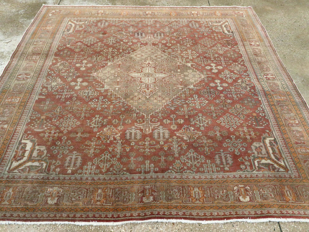Vintage Persian Joshegan Square Accent Carpet, No.27724 - Gss