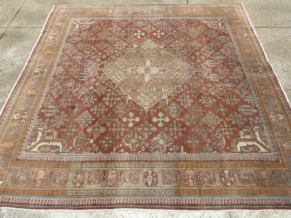 Vintage Persian Joshegan Square Accent Carpet, No.27724 - Gss