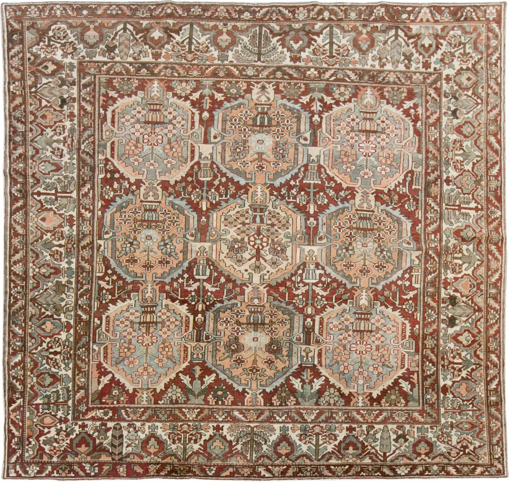 Vintage Persian Bakhtiari Square Room Size Carpet, No.27727 - Gss