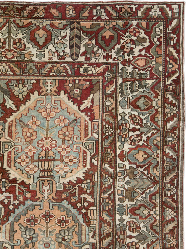 Vintage Persian Bakhtiari Square Room Size Carpet, No.27727 - Gss