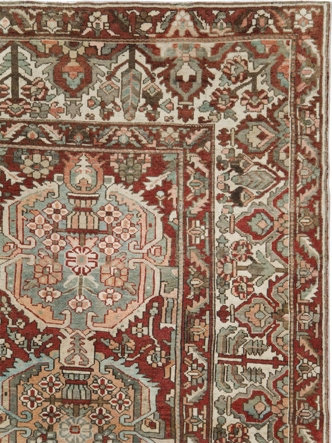 Vintage Persian Bakhtiari Square Room Size Carpet, No.27727 - Gss