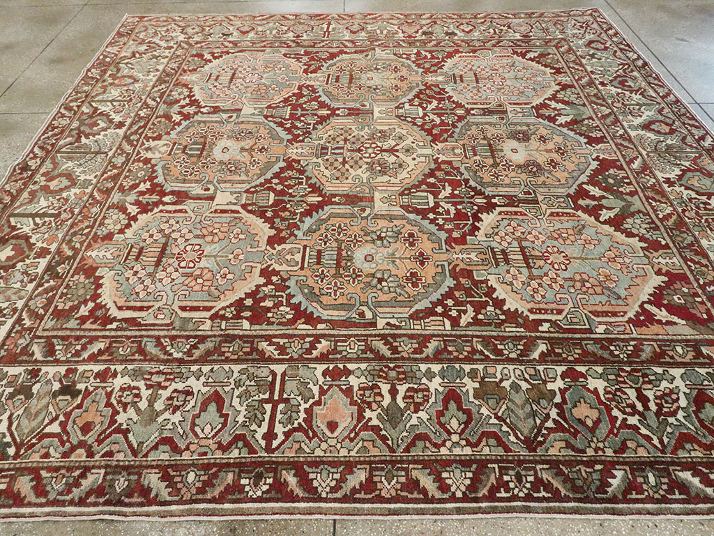 Vintage Persian Bakhtiari Square Room Size Carpet, No.27727 - Gss