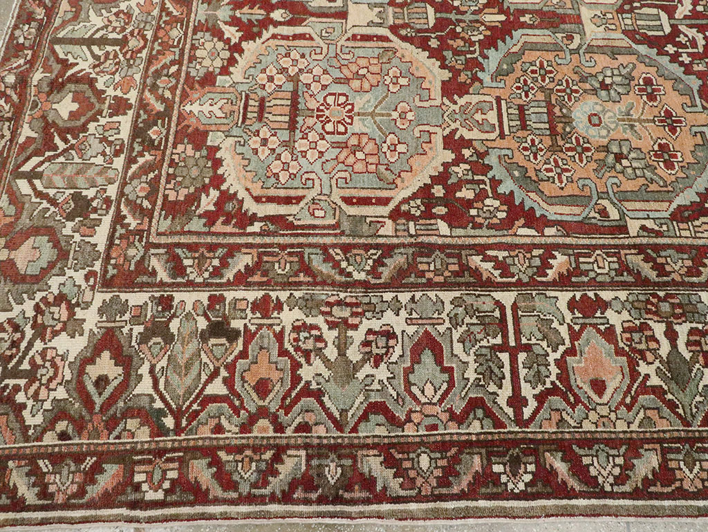 Vintage Persian Bakhtiari Square Room Size Carpet, No.27727 - Gss
