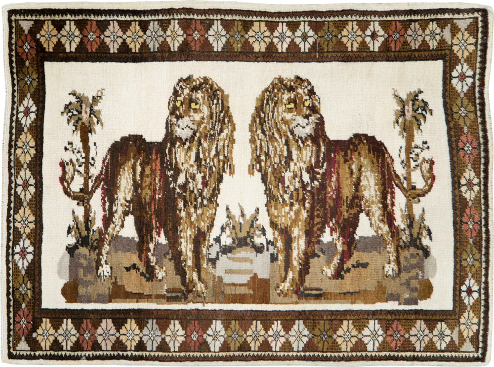 Vintage Anatolian Pictorial Rug, No.27749 - Gss