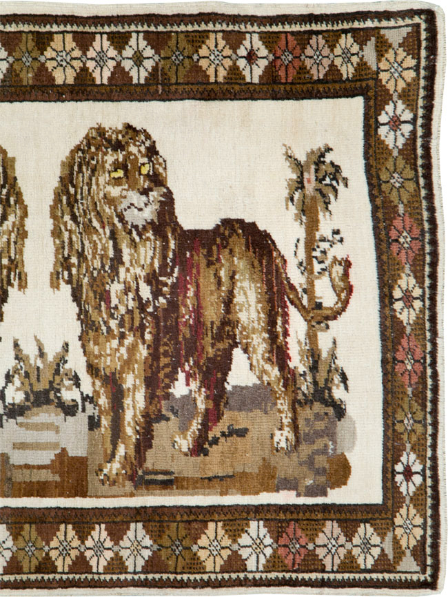 Vintage Anatolian Pictorial Rug, No.27749 - Gss