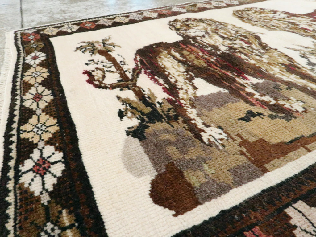 Vintage Anatolian Pictorial Rug, No.27749 - Gss