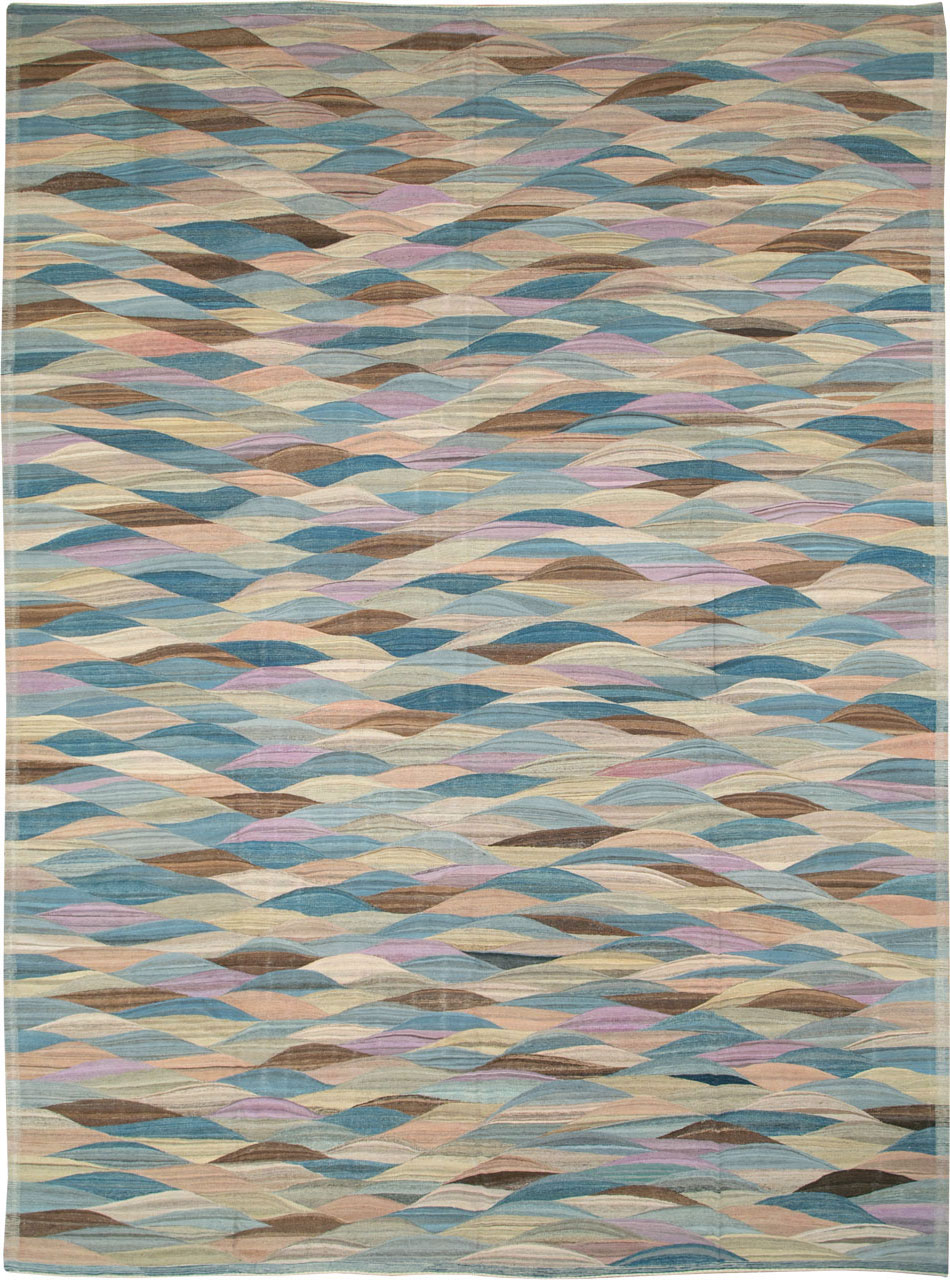 Modern Swedish Inspired Turkish Flatweave, No.27766 - Gss