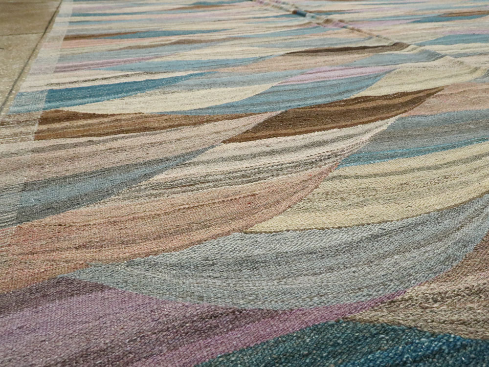 Modern Swedish Inspired Turkish Flatweave, No.27766 - Gss