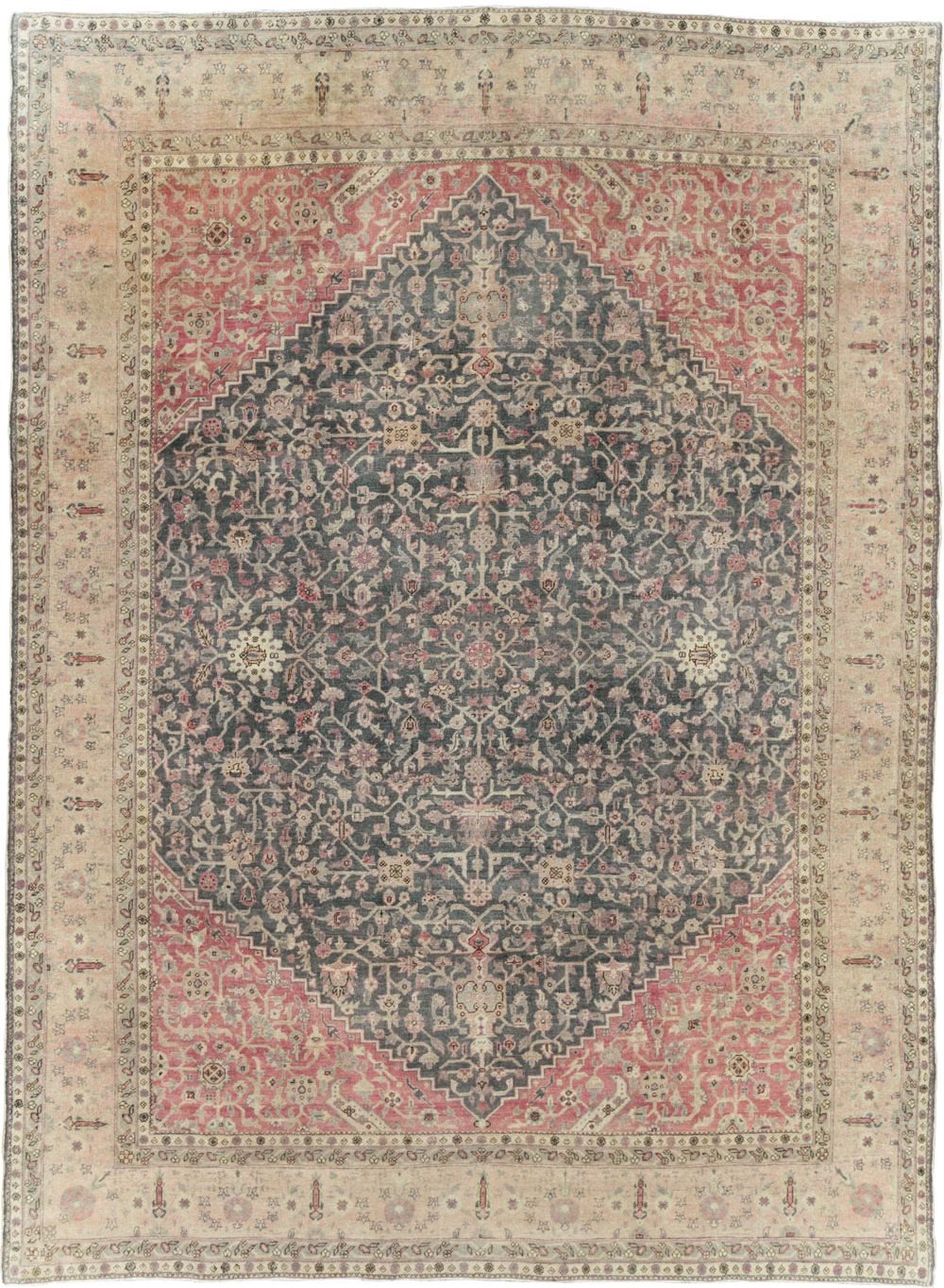 Antique Persian Tabriz Room Size Carpet, No.27774 - Gss