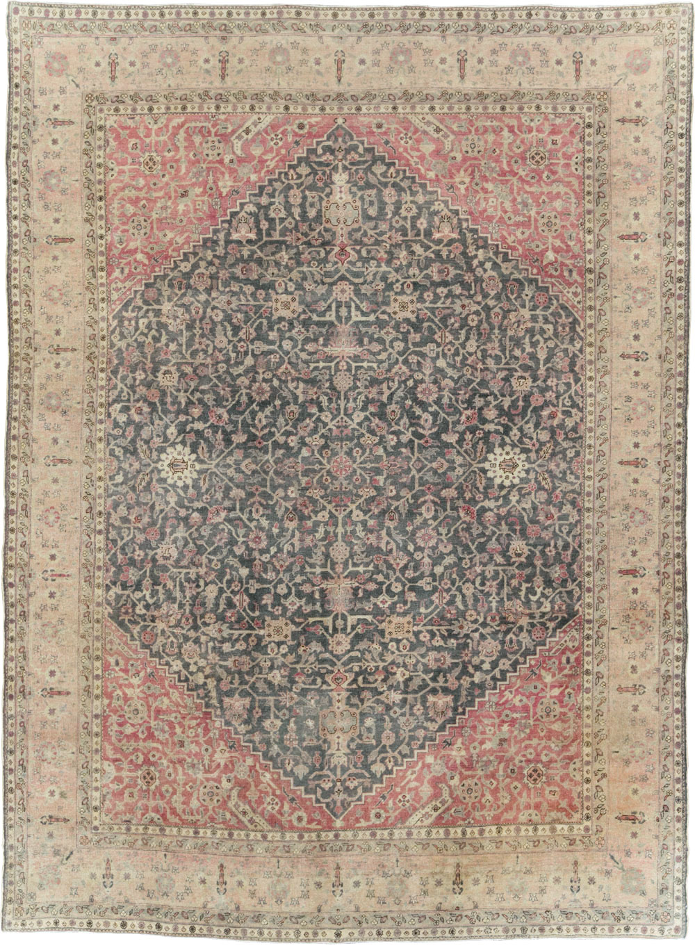 Antique Persian Tabriz Room Size Carpet, No.27774 - Gss
