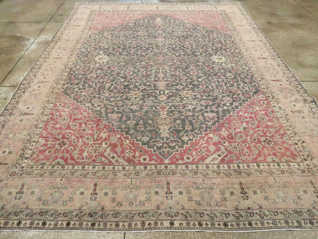 Antique Persian Tabriz Room Size Carpet, No.27774 - Gss
