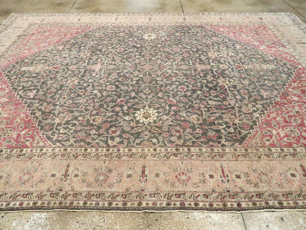 Antique Persian Tabriz Room Size Carpet, No.27774 - Gss