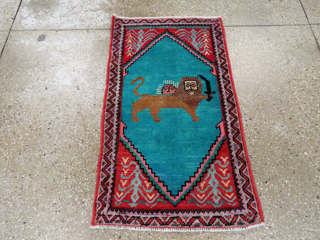Vintage Pictorial Hamadan Rug, No.27780 - Gss
