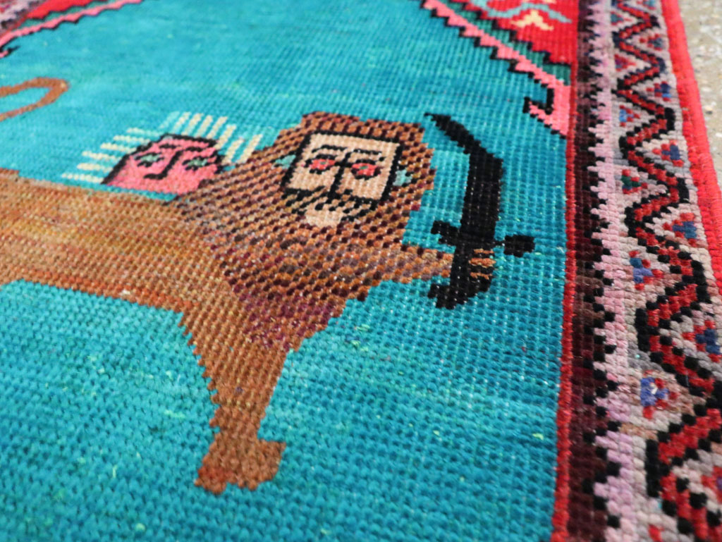 Vintage Pictorial Hamadan Rug, No.27780 - Gss