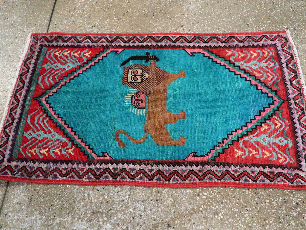 Vintage Pictorial Hamadan Rug, No.27780 - Gss