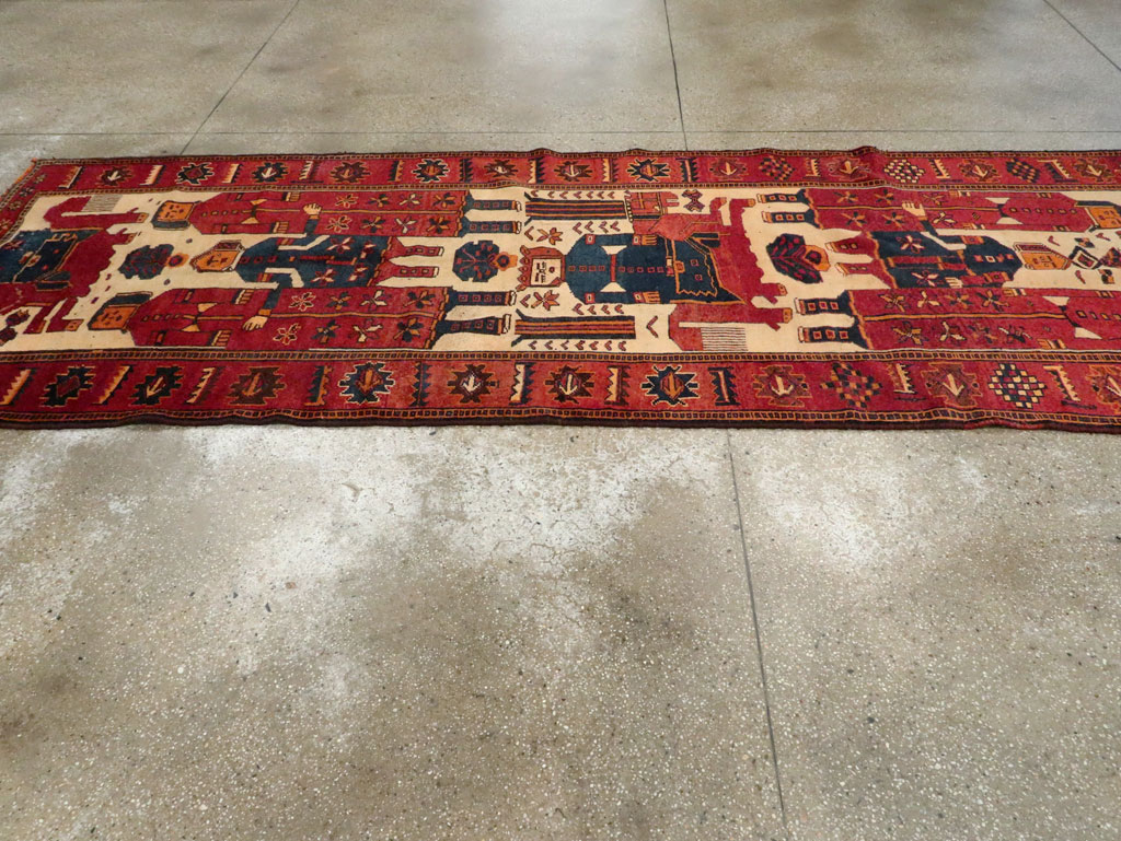 Vintage Persian Pictorial Bakhtiari Rug, No.27783 - Gss