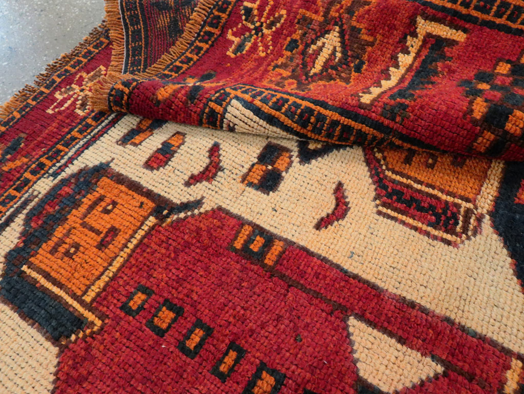 Vintage Persian Pictorial Bakhtiari Rug, No.27783 - Gss