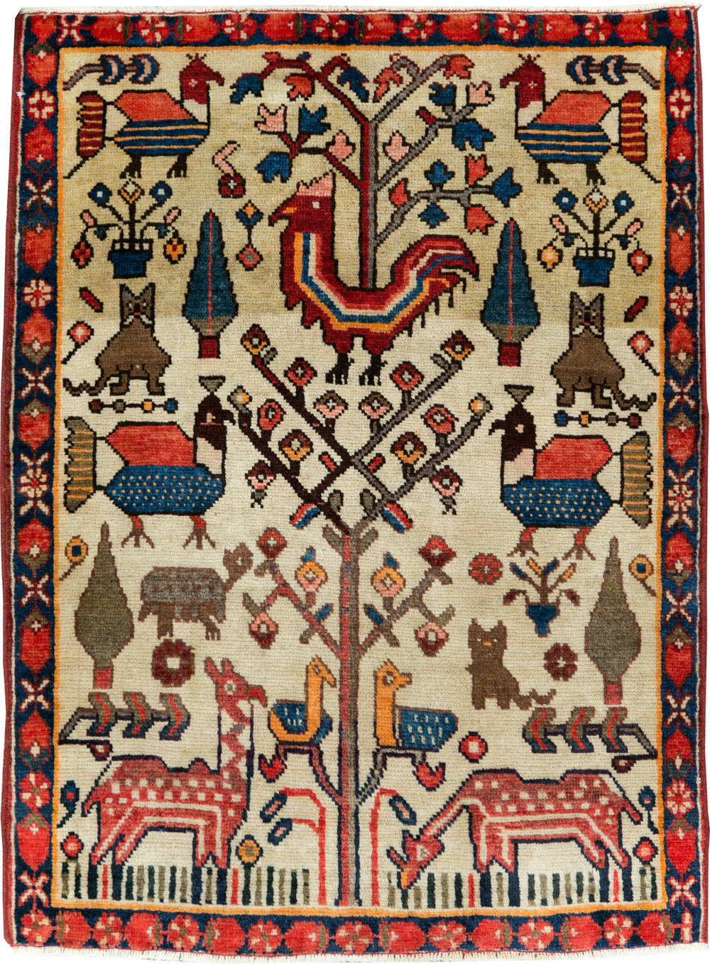 Vintage Persian Tabriz Pictorial Rug, No.27788 - Gss