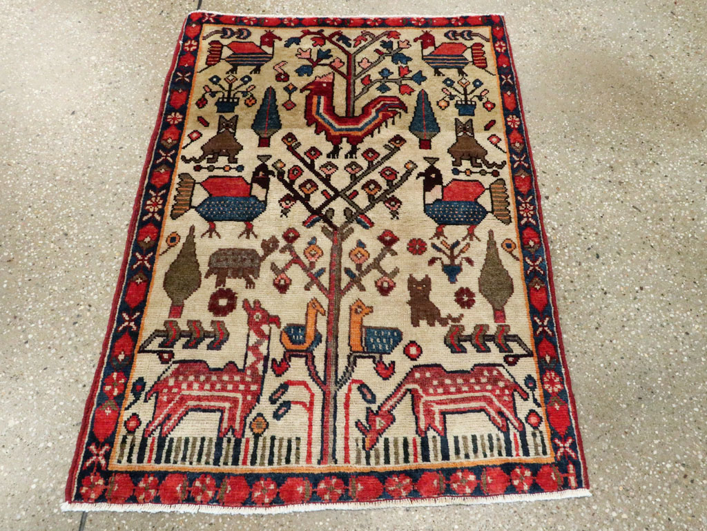 Vintage Persian Tabriz Pictorial Rug, No.27788 - Gss
