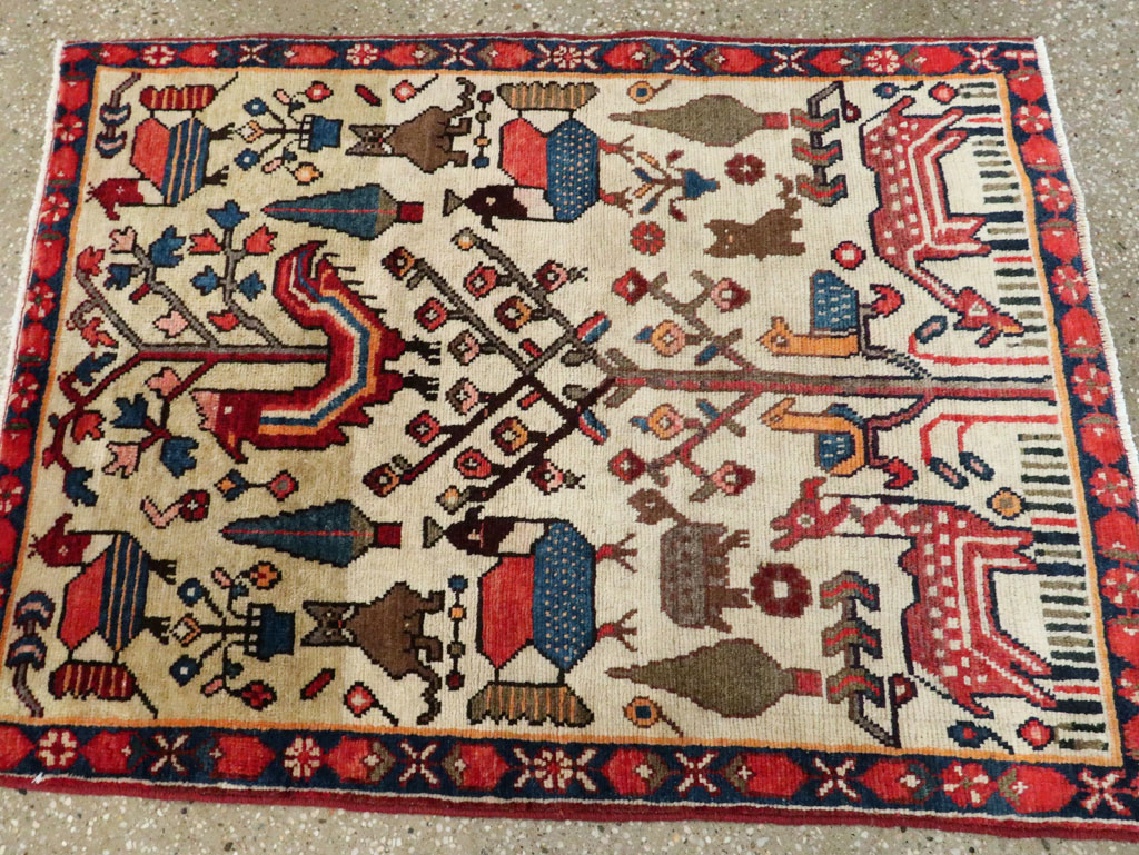 Vintage Persian Tabriz Pictorial Rug, No.27788 - Gss