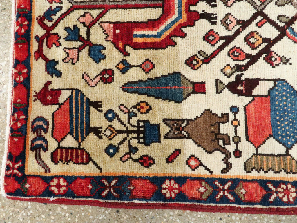 Vintage Persian Tabriz Pictorial Rug, No.27788 - Gss