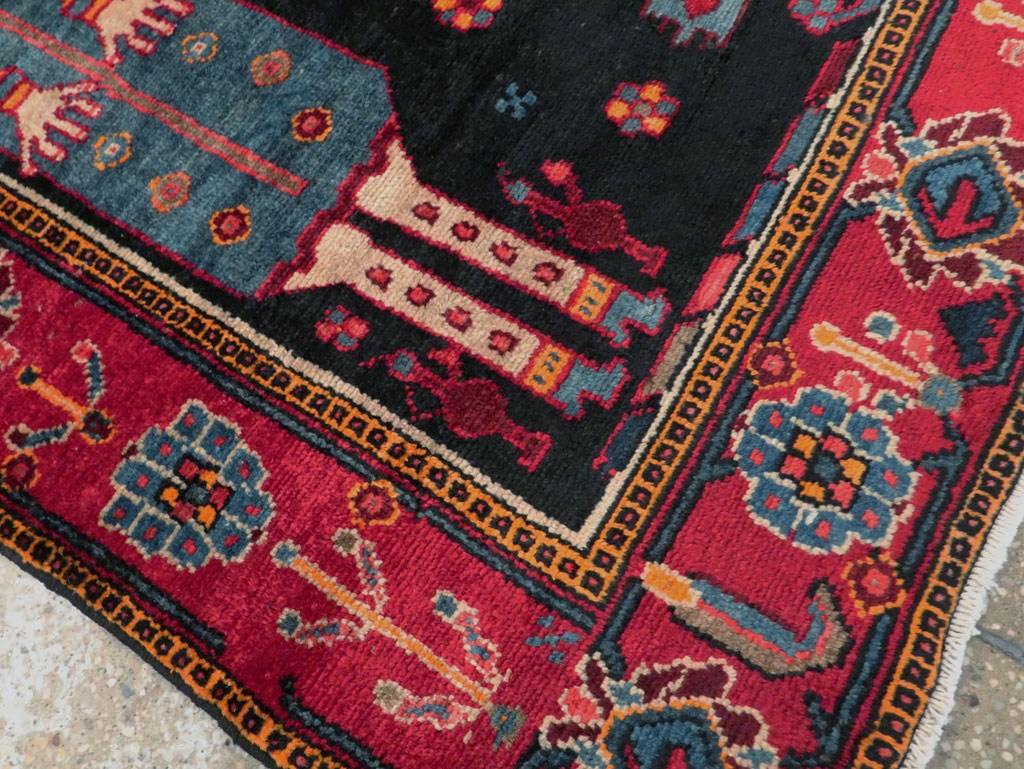 Vintage Persian Pictorial Bakhtiari Rug, No.27789 - Gss