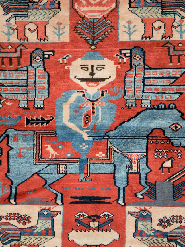 Vintage Pictorial Hamadan Rug, No.27794 - Gss
