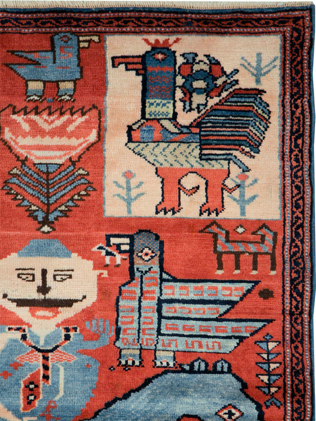 Vintage Pictorial Hamadan Rug, No.27794 - Gss