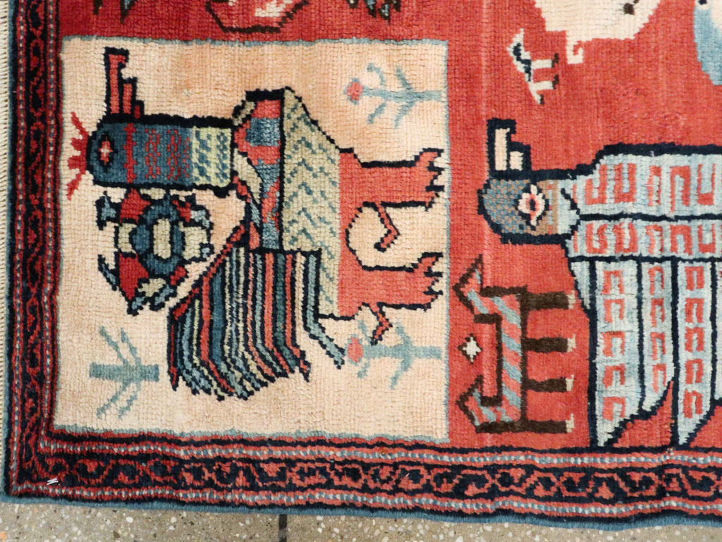 Vintage Pictorial Hamadan Rug, No.27794 - Gss