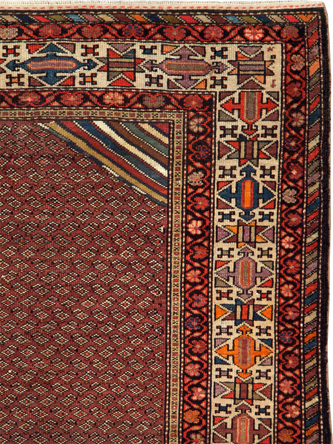 Antique Persian Pictorial Malayer Accent Rug, No.27798 - Gss