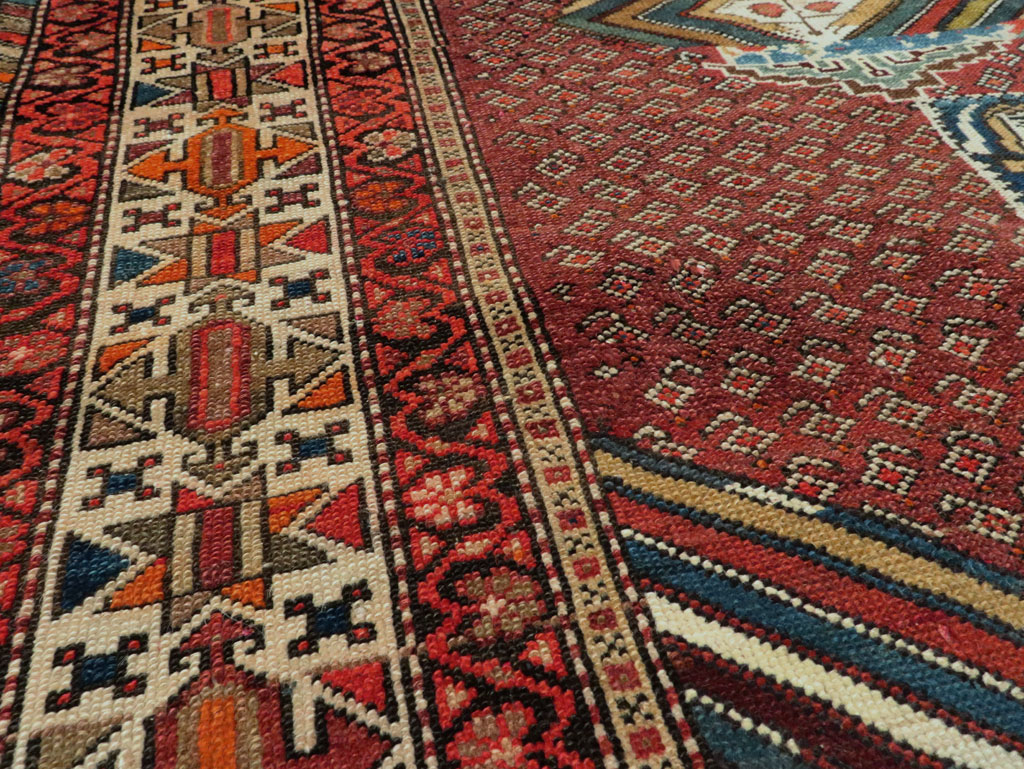 Antique Persian Pictorial Malayer Accent Rug, No.27798 - Gss