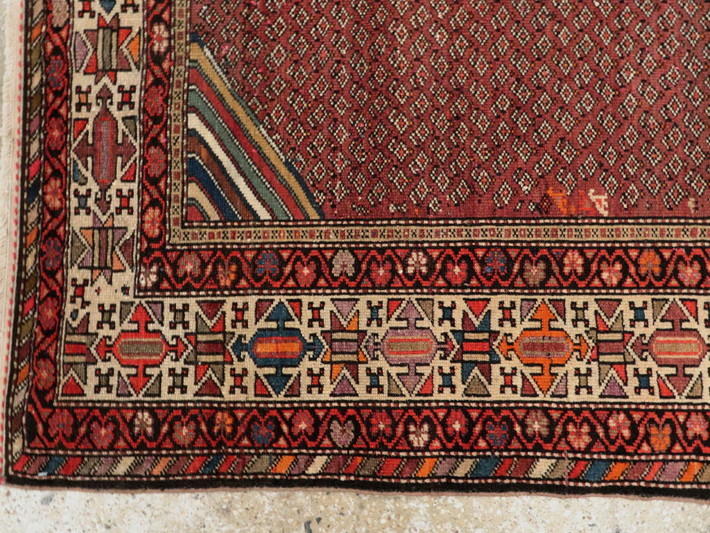 Antique Persian Pictorial Malayer Accent Rug, No.27798 - Gss