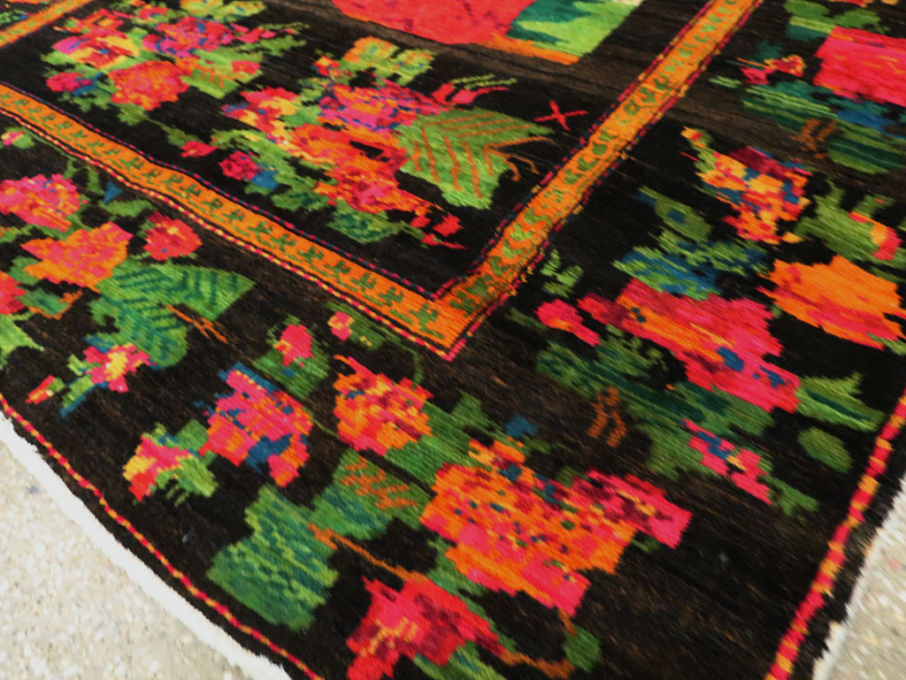 Vintage Pictorial Karabagh Rug, No.27809 - Gss