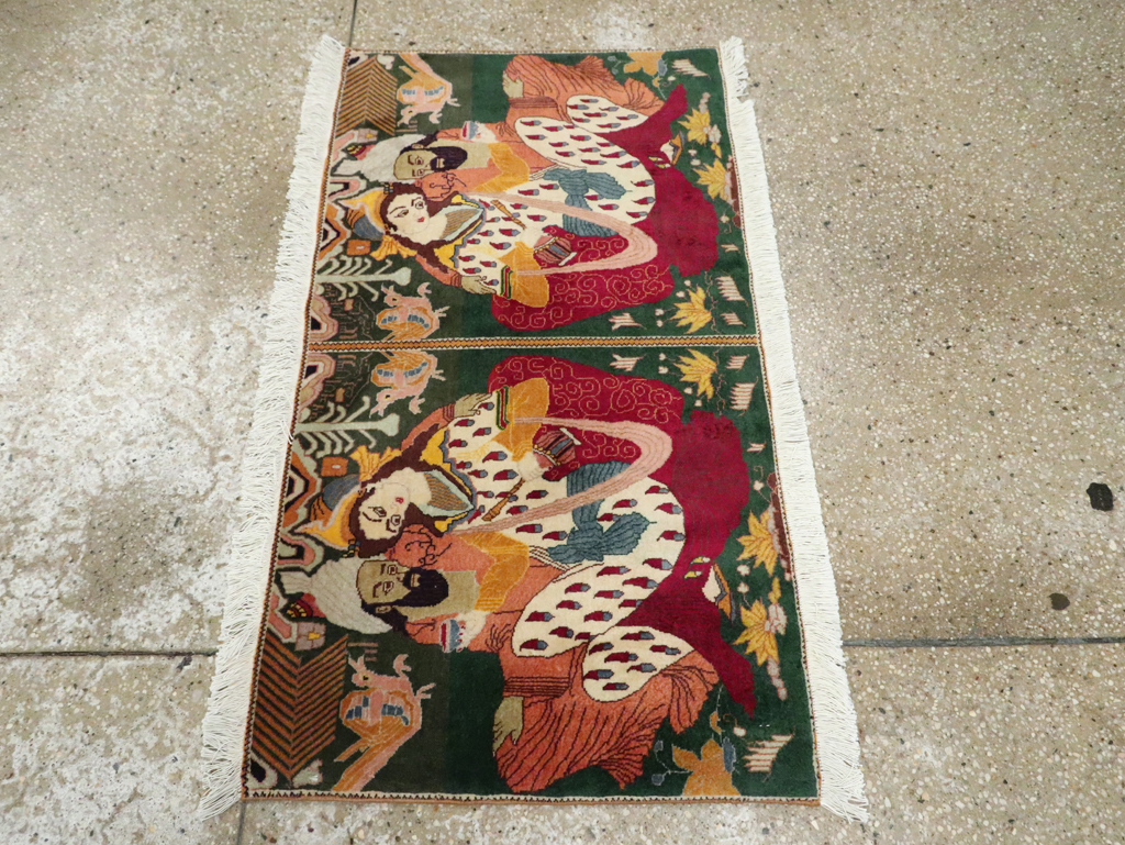 Vintage Persian Tabriz Pictorial Rug, No.27810 - Gss