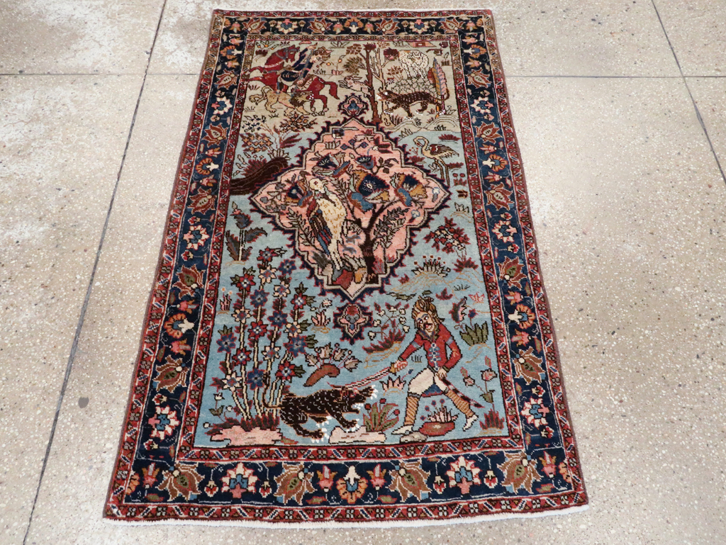 Vintage Persian Tabriz Pictorial Rug, No.27811 - Gss