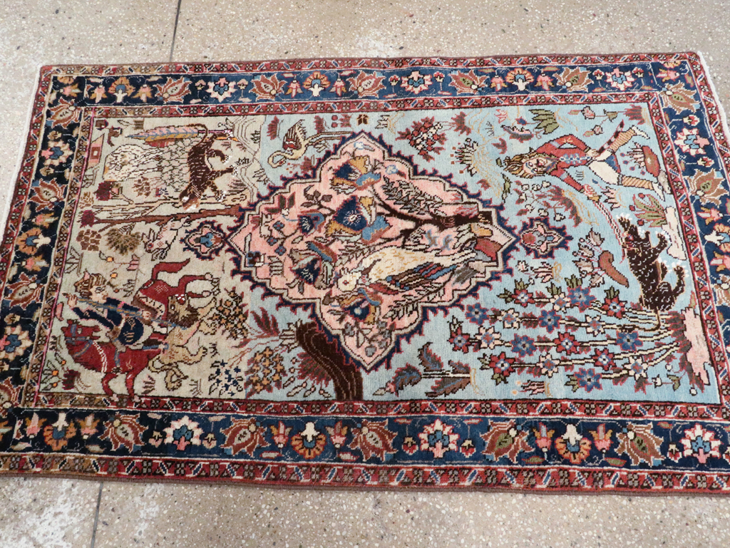 Vintage Persian Tabriz Pictorial Rug, No.27811 - Gss