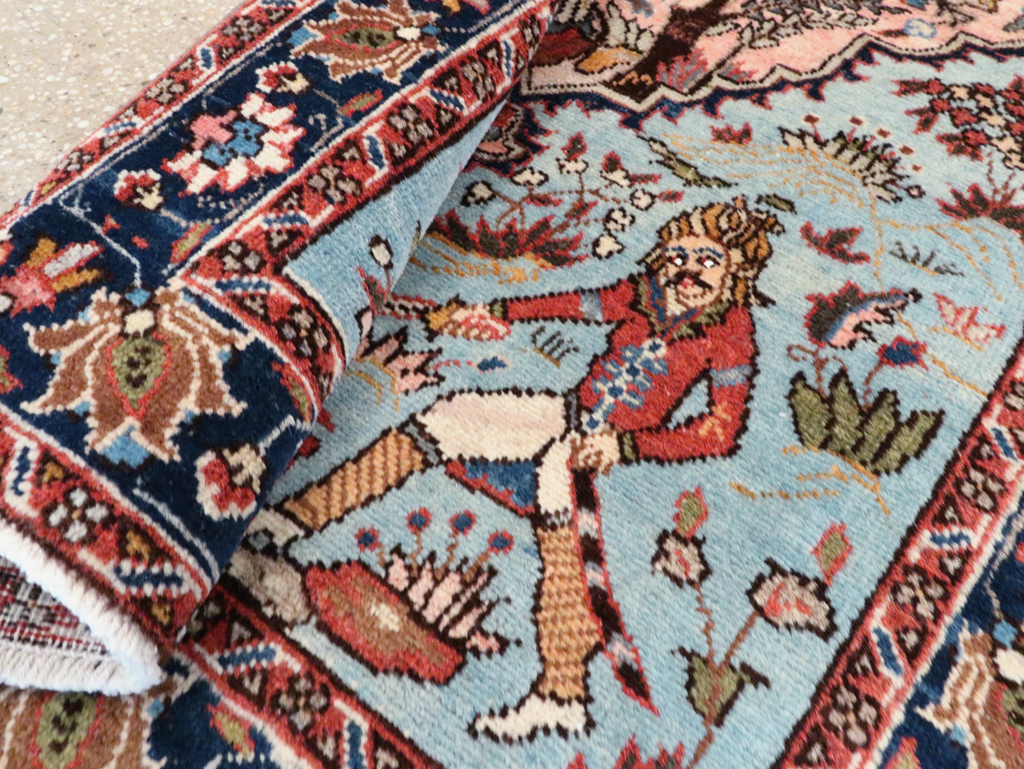 Vintage Persian Tabriz Pictorial Rug, No.27811 - Gss