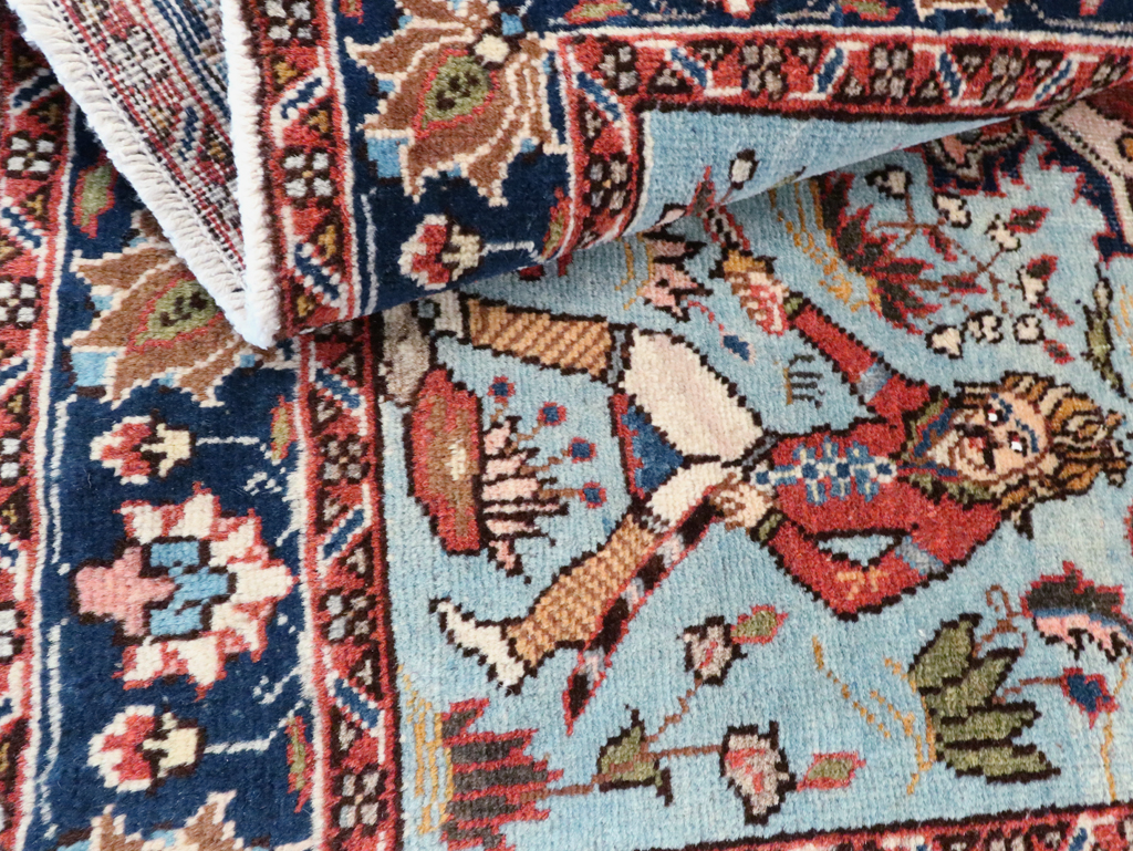 Vintage Persian Tabriz Pictorial Rug, No.27811 - Gss