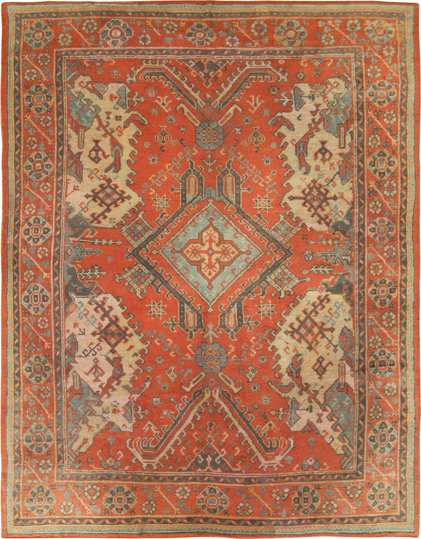 Antique Turkish Oushak Rug, No.27815 - Gss