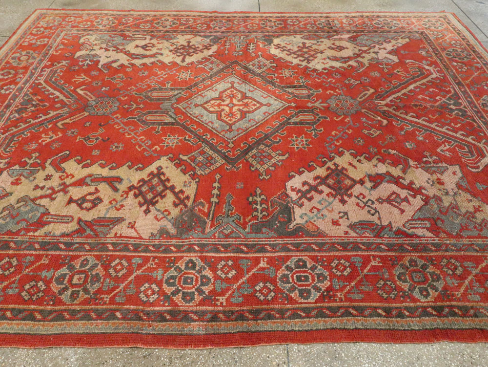 Antique Turkish Oushak Rug, No.27815 - Gss