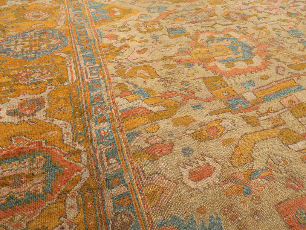 Antique Turkish Oushak Square Carpet, No.27824 - Gss