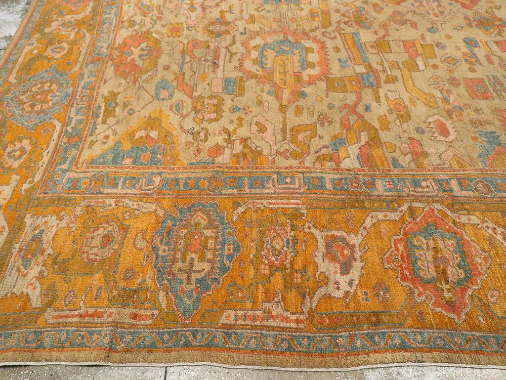 Antique Turkish Oushak Square Carpet, No.27824 - Gss