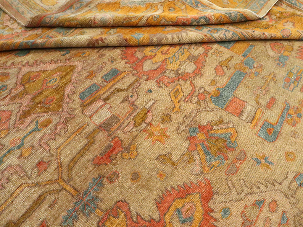 Antique Turkish Oushak Square Carpet, No.27824 - Gss