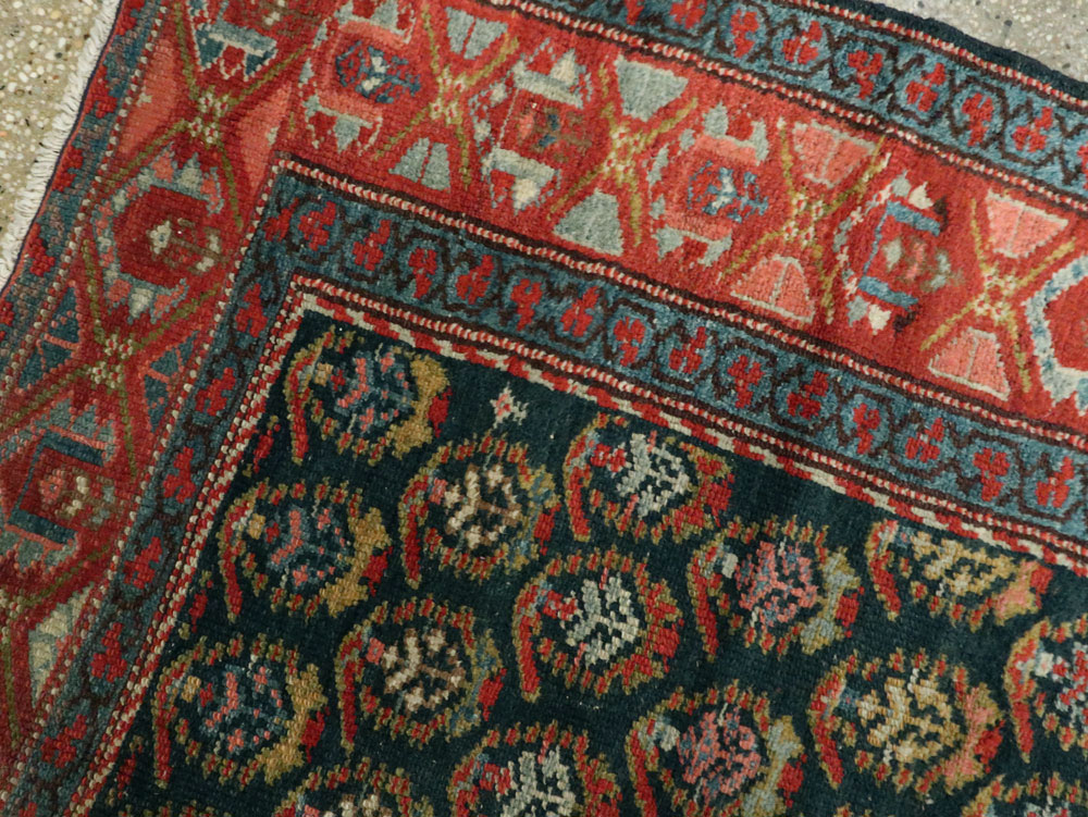 Antique Persian Kurdish Wide Gallery Runner, No.27826 - Gss