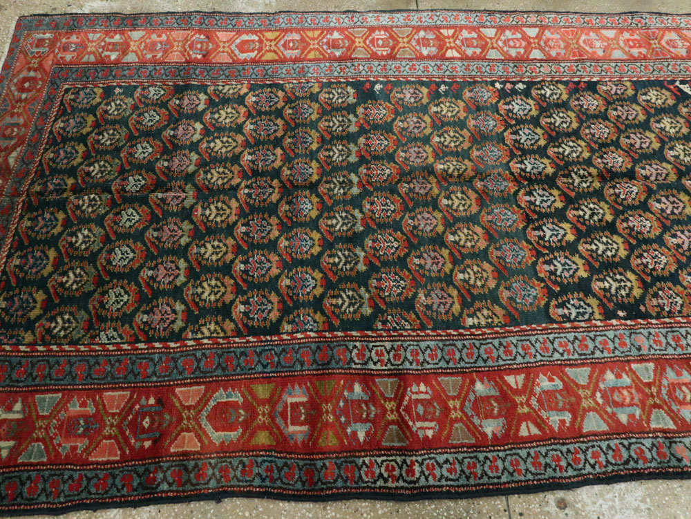 Antique Persian Kurdish Wide Gallery Runner, No.27826 - Gss