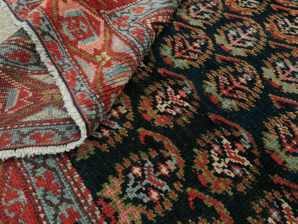 Antique Persian Kurdish Wide Gallery Runner, No.27826 - Gss