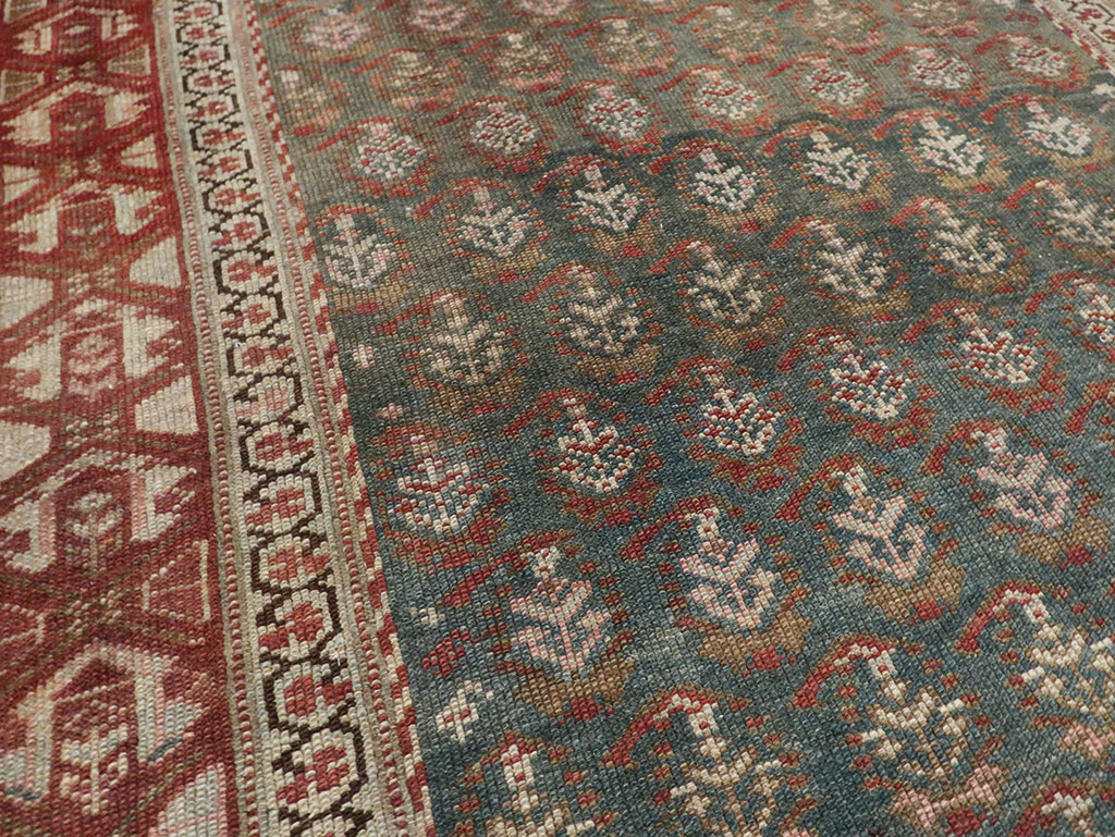 Antique Persian Kurdish Wide Gallery Runner, No.27826 - Gss