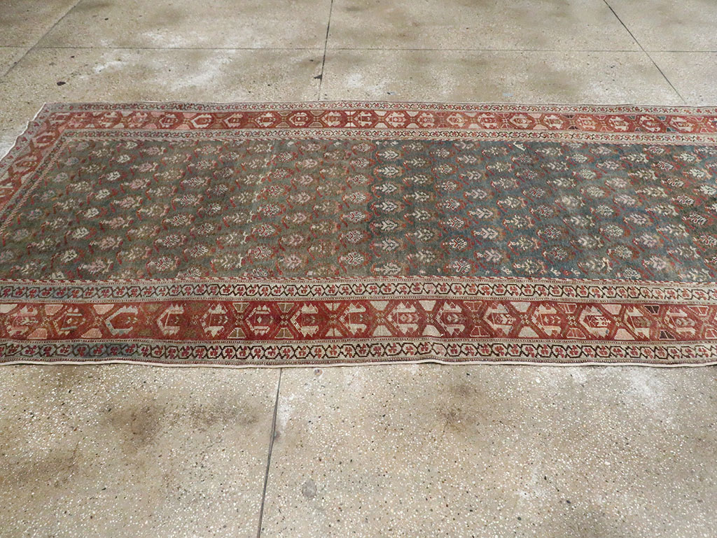 Antique Persian Kurdish Wide Gallery Runner, No.27826 - Gss